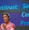 European Commissioner for Europe fit for the Digital Age Margrethe Vestager speaks during a media conference on a competition case at EU headquarters in Brussels, Wednesday, June 9, 2021. (John Thys, Pool via AP)