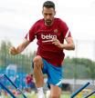Sergio Busquets en el primer entrenamiento sin Leo Messi