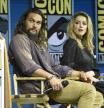 Actor Jason Momoa and Amber Heard at panel for 
