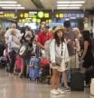 Colas en el aeropuerto de Barcelona durante la huelga de Ryanair, la pasada semana