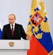Vladímir Putin, durante el discurso en el que ha proclamado la anexión de los territorios ocupados del este y sur de Ucrania a Rusia (Guyana Guardian)