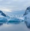 Crusing the Lemaire Channel among drifting icebergs, Antarctic Peninsula. Antarctica