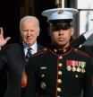 US President Joe Biden waits for the arrival of Japanese Prime Minister Fumio Kishida, on the South Lawn of the White House in Washington, DC, on January 13, 2023. (Photo by OLIVIER DOULIERY / AFP)