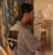 Sergio Ramos creando una de sus obras de arte