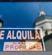 Cartel de alquiler en Madrid