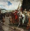 Los Reyes Católicos en la rendición de Granada, pintado por Pradilla
