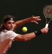 MONTE-CARLO, MONACO - APRIL 13: Stefanos Tsitsipas of Greece plays a backhand against Nicolas Jarry of Chile in their third round match during day five of the Rolex Monte-Carlo Masters at Monte-Carlo Country Club on April 13, 2023 in Monte-Carlo, Monaco. (Photo by Clive Brunskill/Getty Images)