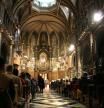 Interior del Monasterio de Montserrat durante la celebración de la Misa del Día de Pascua.