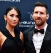 Antonella Rocuzzo y Leo Messi, este lunes en la Gala Laureus en París