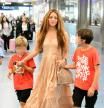Singer Shakira and sons Sasha and Milan Pique in Miami