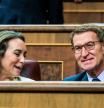 El presidente del PP, Alberto Núñez Feijóo, esta semana en el Congreso junto a Cuca Gamarra