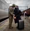 Ukrainian serviceman Vyacheslav greets his wife Viktoria who is visiting him during a short break from his frontline duty, as the country is preparing to mark Christmas, amid Russiaâ#{emoji}128;#{emoji}153;s attack on Ukraine, at the train station in Kramatorsk, Ukraine December 22, 2023. REUTERS/Thomas Peter TPX IMAGES OF THE DAY