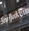 Entrada al edificio de The New York Times en Manhattan