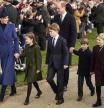 FILE - From left, Britain's Kate, Princess of Wales, Princess Charlotte, Prince George, William, the Prince of Wales, Prince Louis and Mia Tindall arrive to attend the Christmas day service at St Mary Magdalene Church in Sandringham in Norfolk, England, Monday, Dec. 25, 2023. The Princess of Wales has been hospitalized for planned abdominal surgery and will remain at The London Clinic for up to two weeks, Kensington Palace said Wednesday, Jan. 17, 2024. (AP Photo/Kin Cheung, file)