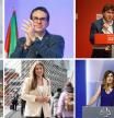 Imanol Pradales, PNV; Pello Otxandiano, EH Bildu; Eneko Andueza, PSE; Javier de Andrés, PP; Alba García, Sumar; y Miren Gorrotxategi, de Podemos.