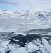 View over fjords between Tasiilaq and Kulusuk Island. It is located in East Greenland.
