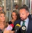 El portavoz de Vox el el Ayuntamiento de València, Juanma Badenas, este viernes antes del pleno.