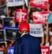TOPSHOT - Former US President and Republican presidential candidate Donald Trump looks toward supporters as he speaks during a rally in Doral, Florida, on July 9, 2024. (Photo by Giorgio Viera / AFP)