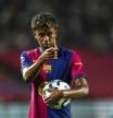 BARCELONA, 12/08/2024.- El delantero del Barcelona Lamine Yamal durante el partido del torneo Joan Gamper, que Barcelona y Mónaco disputan este lunes en el estadio Olímpico Lluis Companys. EFE/ Alejandro García