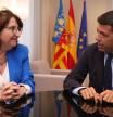 El president Carlos Mazón y la rectora de la UA, Amparo Navarro, durante la reunión que mantuvieron en la sede de Presidencia de la Generalitat en Alicante el lunes 23 de septiembre.