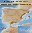 Mapa de alertas de Aemet para este martes