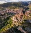 Vista aérea de Alquezar al atardecer, España