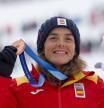 BORMIO, ITALY - FEBRUARY 19: Ana Alonso Rodriguez of Team Spain celebrates his bronze medal on day thirteen of the Milano Cortina 2026 Winter Olympic games at Stelvio Alpine Skiing Centre on February 19, 2026 in Bormio, Italy. (Photo by Alexis Boichard/Agence Zoom/Getty Images)
