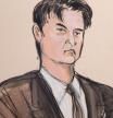 Retrato durante el juicio realizado en Nueva York a Ross Ulbricht