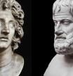 Bustos de Alejandro Magno (izqda.) y Aristóteles