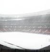 Imagen del Wanda Metropolitano nevado