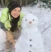 Soraya con un muñeco de nieve este fin de semana