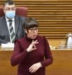 La coordinadora general de Podem, Pilar Lima, en las Cortes Valencianas.