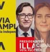 Los carteles electorales de los candidatos a las elecciones presidenciales del 14-F