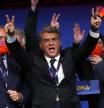 Joan Laporta celebra los resultados en estas elecciones al FC Barcelona