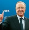 FILE - In this file photo dated Thursday, Aug. 30, 2018, Real Madrid President Florentino Perez gives a thumbs up as he arrives for the UEFA Champions League draw at the Grimaldi Forum, in Monaco. Perez says the Super League is being created now to save soccer amid the coronavirus pandemic, but the idea of the new elite league has existed way before the pandemic ever hit and he has been behind it from the start. (AP Photo/Claude Paris, File)