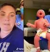 Una mujer se vuelve viral tras revelar al “bebé más grande” en TikTok