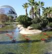 Tramos del Jardín del Turia y al fondo la Ciudad de las Artes y las Ciencias
