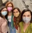 Mónica Oltra, Jéssica Albiach, Candela López y Mireia Mollà, tras su reciente encuentro en València.