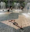 Kais Bothe relaxes in the cool in the city hall pool, as temperatures hit 37 degrees Celsius in Edmonton, Alberta, on Wednesday, June 30, 2021. (Jason Franson/The Canadian Press via AP)