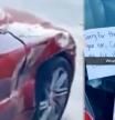 Le destrozan el coche y le dejan una nota y dos chocolatinas como compensación