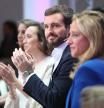 El presidente del PP, Pablo Casado, clausura Una jornada del ciclo “Mujer por encima de todo”, acompañado por las vicesecretarias de Organización, Ana Beltrán, Política Social, Cuca Gamarra, dirigentes y militantes del PP.