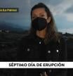 Himar González, meteoróloga de Antena 3 durante su cobertura en el volcán de La Palma