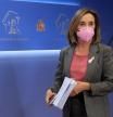 La portavoz del Grupo Popular en el Congreso, Cuca Gamarra, en la sala de prensa de la Cámara Alta