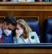 Imagen de archivo tomada en un pleno en el Congreso de los Diputados, con Pedro Sanchez, Yolanda Diaz y Nadia Calviño