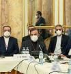 Iran's chief nuclear negotiator Ali Bagheri Kani and members of the Iranian delegation wait for the start of a meeting of the JCPOA Joint Commission in Vienna, Austria November 29, 2021. EU Delegation in Vienna/Handout via REUTERS ATTENTION EDITORS - THIS PICTURE WAS PROVIDED BY A THIRD PARTY
