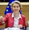 President of the European Commission Ursula von der Leyen rings the bell at the beginning of the College of Commissioners in Brussels, Wednesday, Dec 01, 2021. Olivier Matthys/Pool via REUTERS