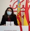 Mónica Oltra ayer en la rueda de prensa del Consell
