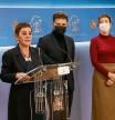 Rueda de Prensa de ERC i Bildu en el Congreso de los Diputados Gabriel Rufian Mertxe Aizpurua Carolina Telechea Oskar Matute