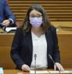 La vicepresidenta del Consell, Mónica Oltra, durante su comparecencia en la Diputación Permanente de este martes.