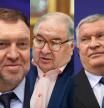 De izquierda a derecha los empresarios Fridman, Deripaska, Usmanov, Sechin y Timchenko